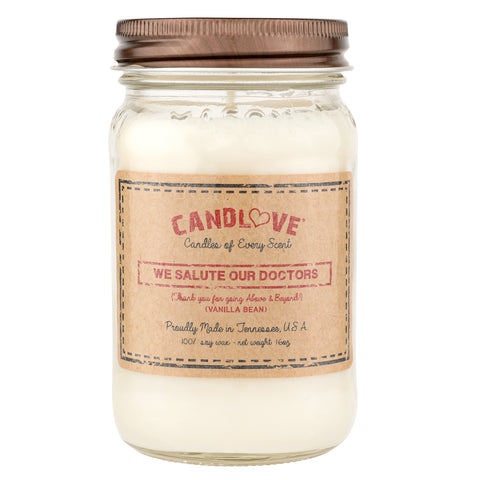 We Salute Our Doctors Vanilla 16 oz. Soy Candle