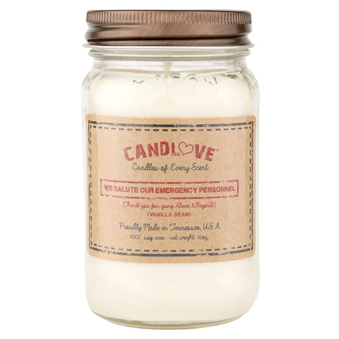 We Salute Our Emergency Personnel Vanilla 16 oz. Soy Candle